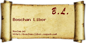 Boschan Libor névjegykártya